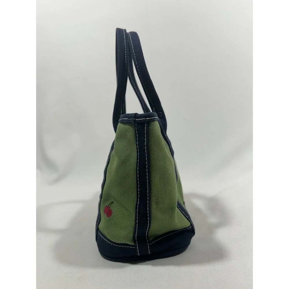 Crewcuts Tote Bag Girls Cherry Embroidered Canvas Preppy Cottagecore Purse